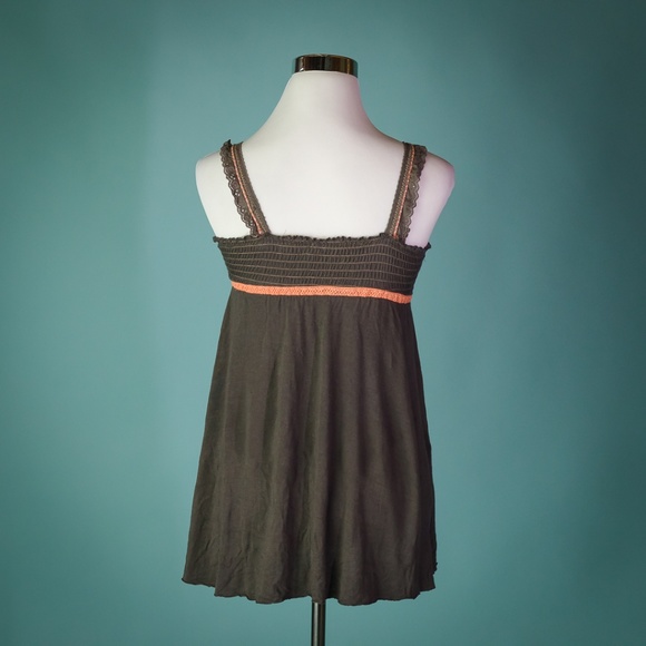 Free People XS Brown Smocked Tank Top - Picture 4 of 5